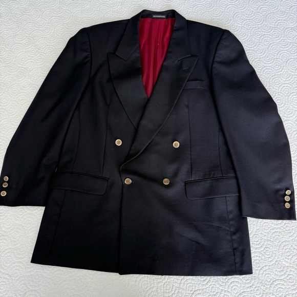 Oscar de la Renta Blue Navy Blazer with Gold Buttons - Picture 1 of 13
